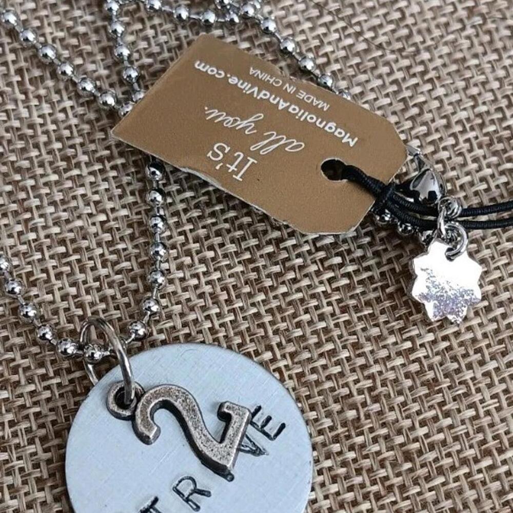 Magnolia and Vine,  "Strive" Pendant Necklace,  Silver-tone, 16", NWT